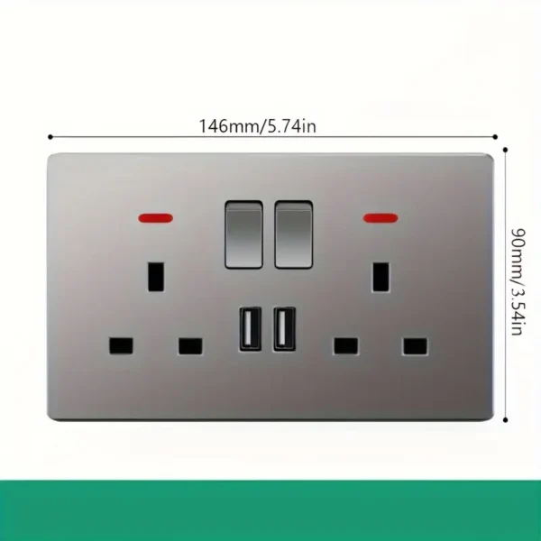 9ea971fb-817c-4b28-9f1d-1d9f1805d113.webp 1pc UK Standard 2 Open 13A Switch Socket with Dual USB Ports